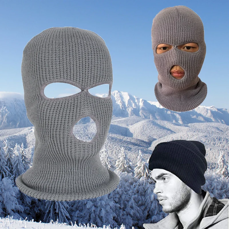 Маска на все лицо с 3 отверстиями Балаклава шапка для мотоцикла армейская