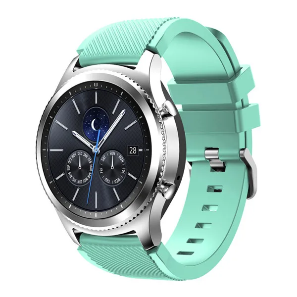 Mint green Gear S3 Frontier классический ремешок для часов 22 мм силиконовый спортивный заменитель Мужские t часы для мужчин wo мужские часы ремешок для samsung gear S3 браслет - Цвет: Mint green