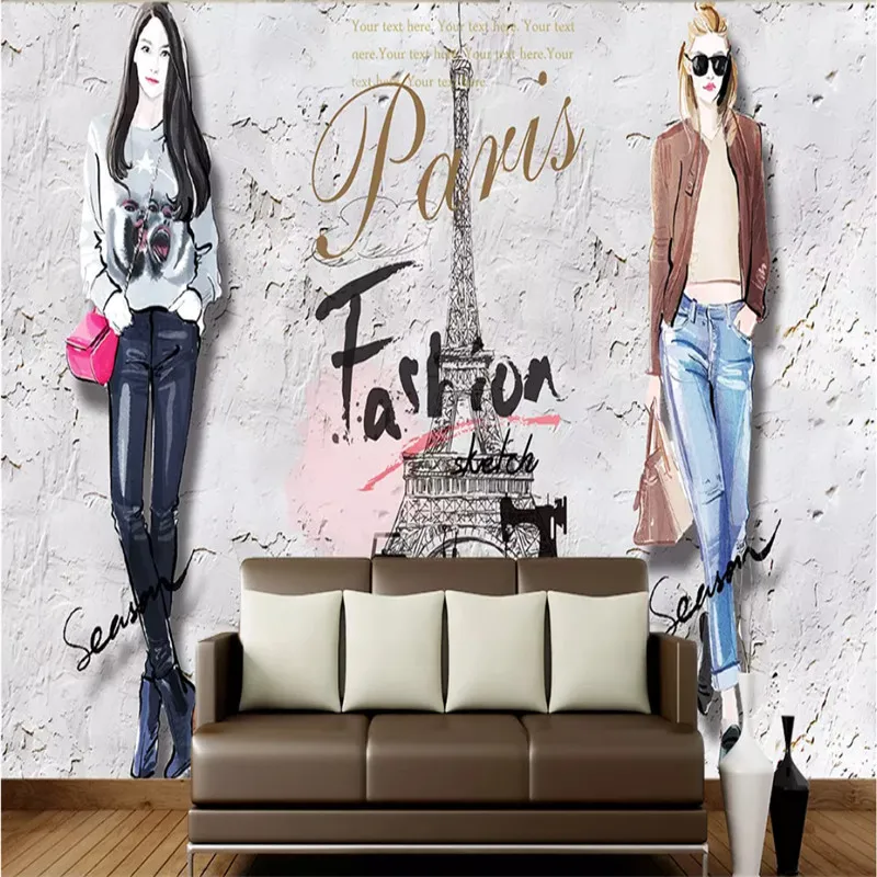 Персональный магазин одежды промышленный Декор Настенные обои 3D Париж модная
