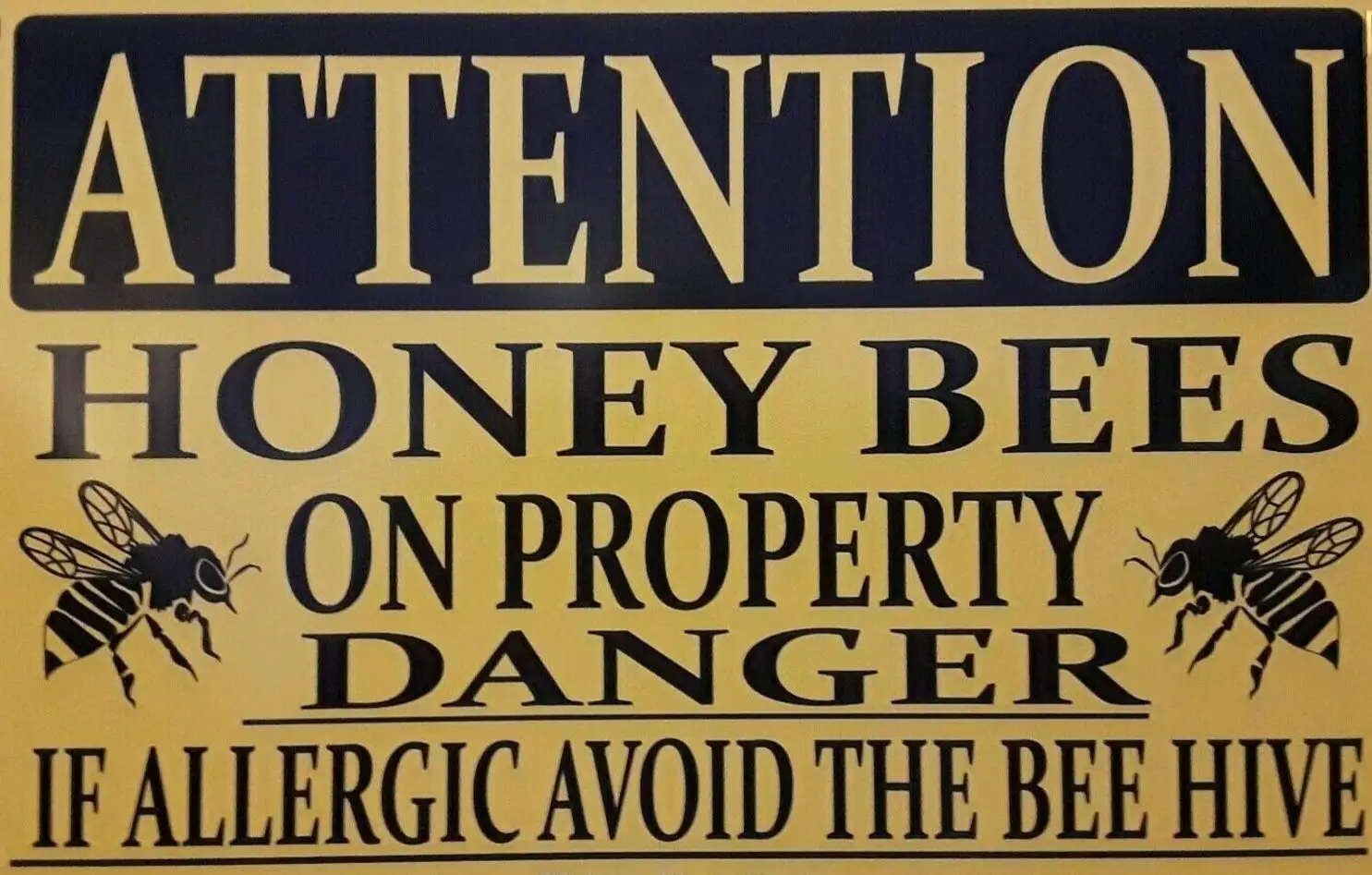 

Attention Honey Bees Caution Warning Bee Keeping Funny Metal Sign Farmhouse Farm Family Cafe Retro Wall Decoration Christmas