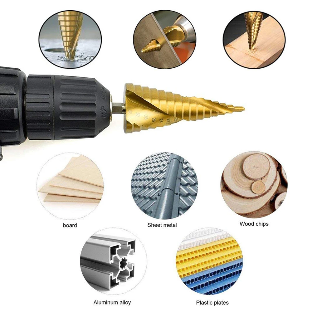 Спиральное и прямое Рифленое центральное сверло из быстрорежущей стали 4 12/20/32 мм