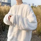 Мужской свитер из овечьей шерсти, с капюшоном, на осеньзиму, корейский Свободный теплый жакет с круглым вырезом, 2020