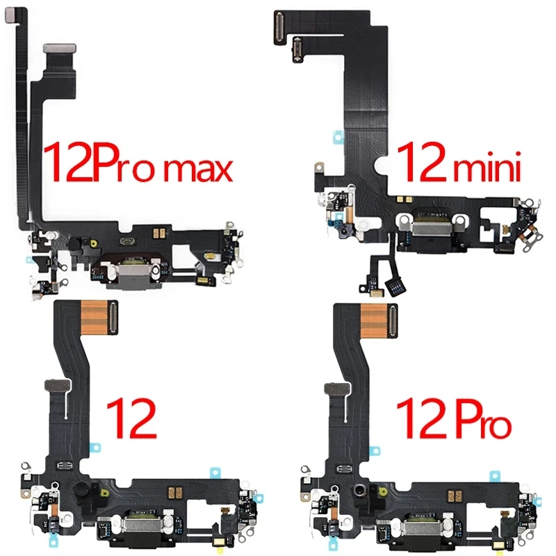 

Charging Port Dock USB Connector Flex Cable For iPhone 12 12 Pro Max 12 Mini Audio Ribbon Replacement Microphone Flex Cable