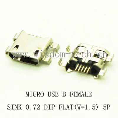 

Бесплатная доставка 1000 шт./лот Btype Micro USB гнездовой разъем 2,0 раковина 0,72 DIP 5pin(W = 1,5) Плоский разъем