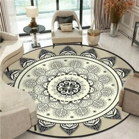 new bohemian ethnic mandala round carpet living room bedroom carpet safety non slip bedside carpet home room decoration products