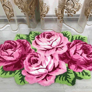 anti slip 3d rose carpet for living room bedroom bathroom rug soft shaggy plush washable area rug bath mat doormat red pink blue free global shipping
