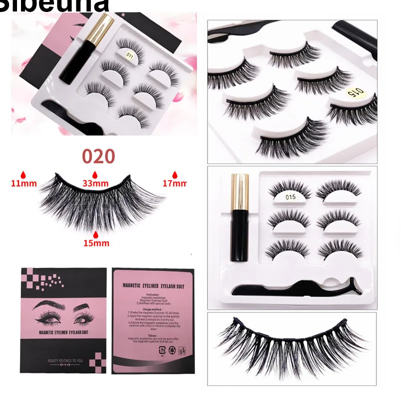 Новые магнитные ресницы 3 пары 3D накладные магнит для ресниц подводка глаз набор