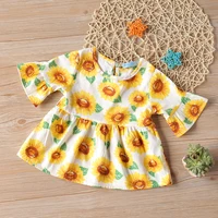 2022 summer flowers pattern vacation style baby girl clothes for newborn toddler t shirt casual blouse children