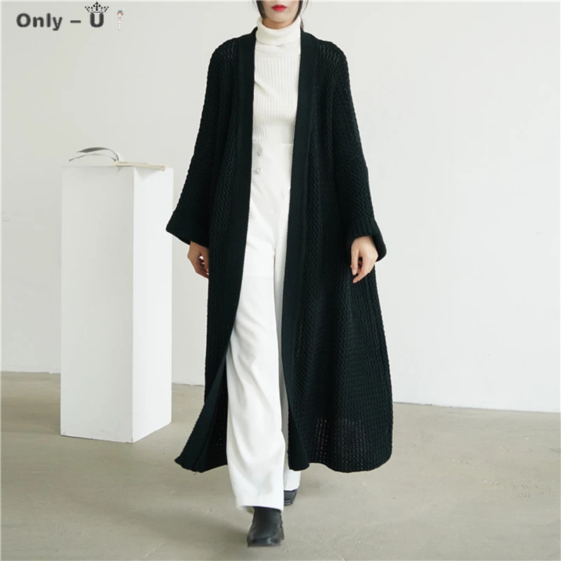 

Oversize Long Sweaters Women's Autumn Winter Elegant Cardigans Vintage loose Coarse Knit Cardigans Open Front Sweaters Red swete