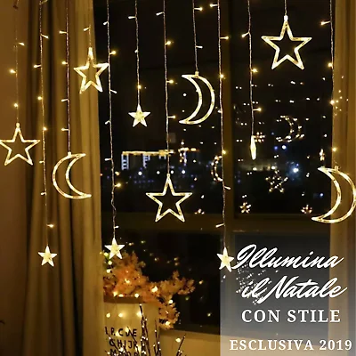 TENDA LUMINOSA NATALIZIA SERIE LUCI STELLE DI NATALE светодиодный 3 METRI PROLUNGABILE | Женская одежда