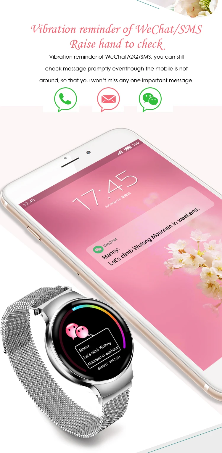 H5 Smart Watch Women Android Watch Fashion Fitness Bracelet Smartwatch with Heart Rate Blood Pressure Monitor Smart Wristband