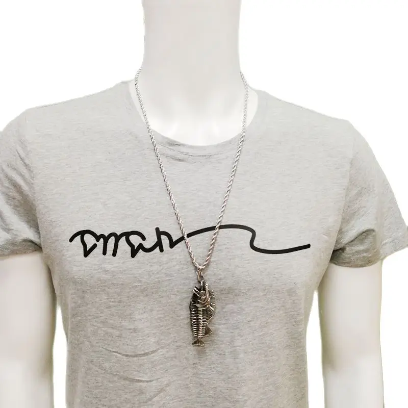 Мужская подвеска в виде скелентона кулон из нержавеющей стали 316 с рыбным крючком