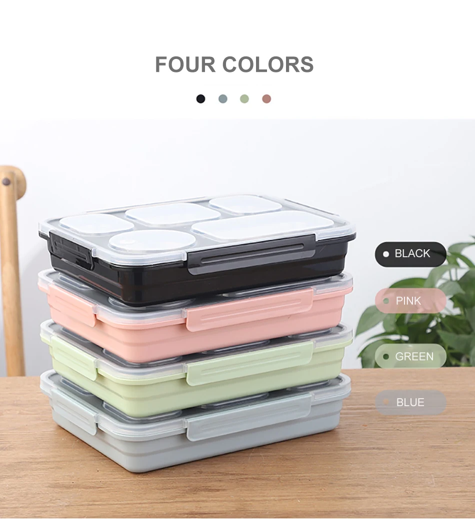 Baispo Leakproof Lunch Box Thermal Bento Box with Tableware Food Container with Compartments For Students Office Worker