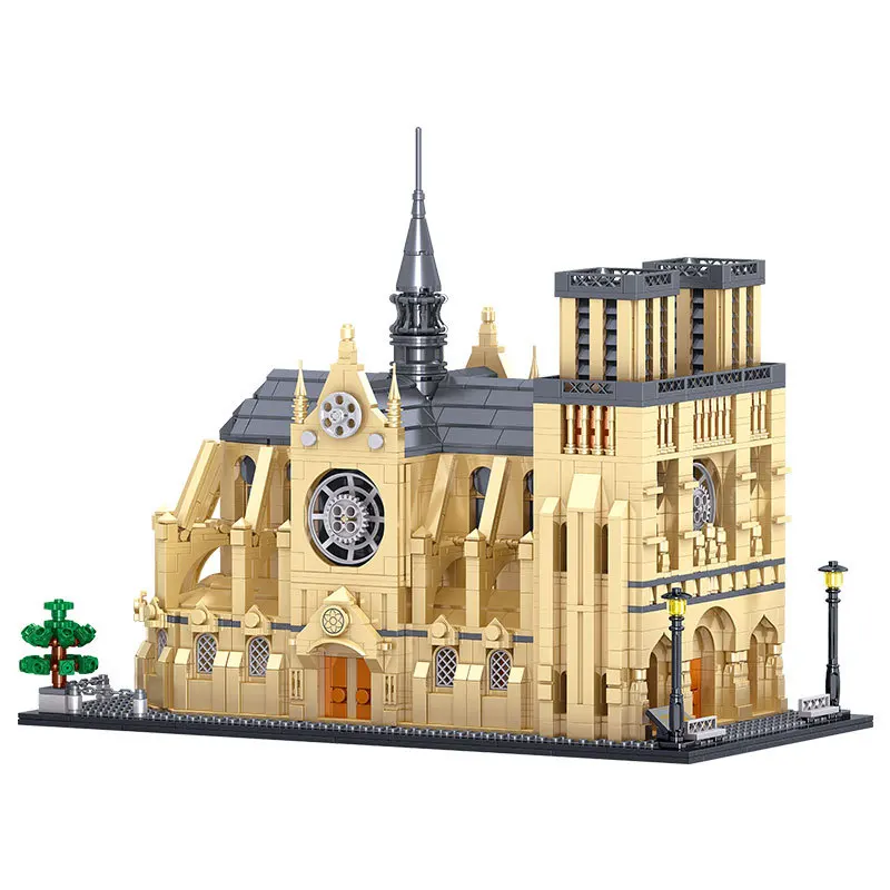 

QL0964 City Architecture Street View Series Notre Dame Famous Building Block Model Assembled Toy for children gifts