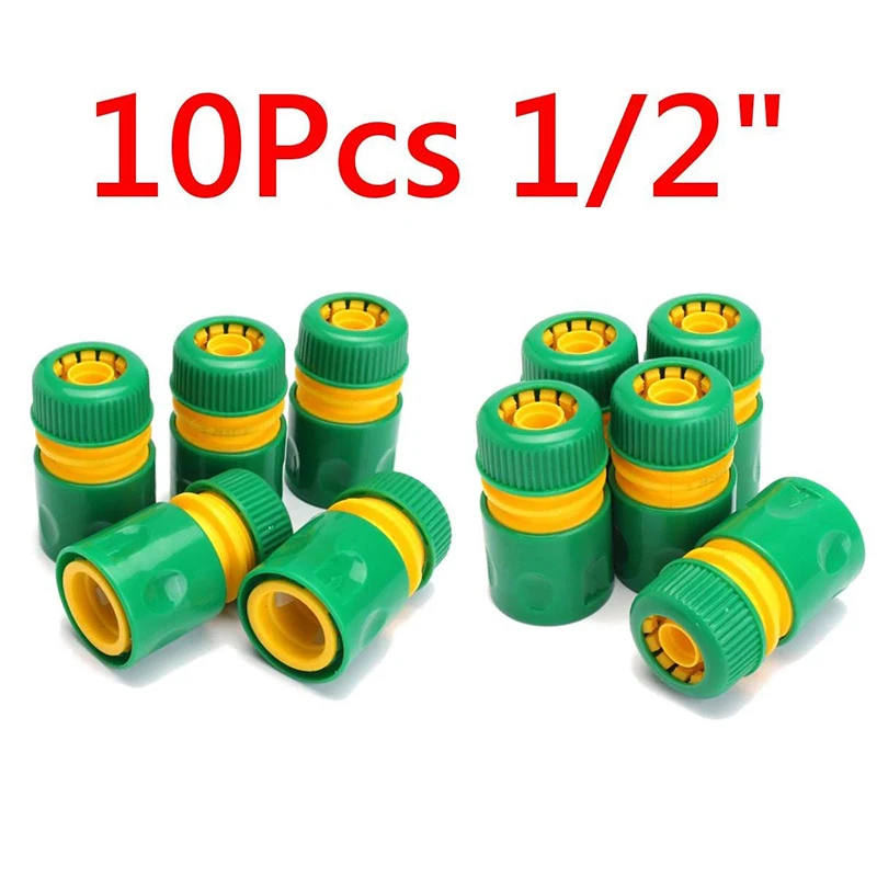 

10pcs 1/2 inch Water Hose Connector Pipe Adaptor Tap Hose Pipe Fitting Set Quick Connector Garden Watering Tap Accessories