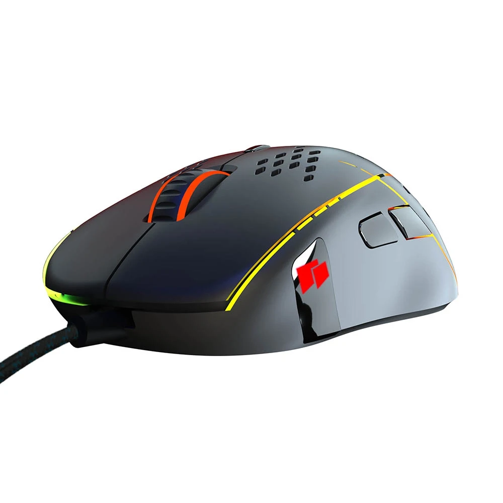 Игровая мышь HIPER Aero A-2 чёрная (USB 8 кнопок 6400 dpi RGB подсветка) | Компьютеры и офис
