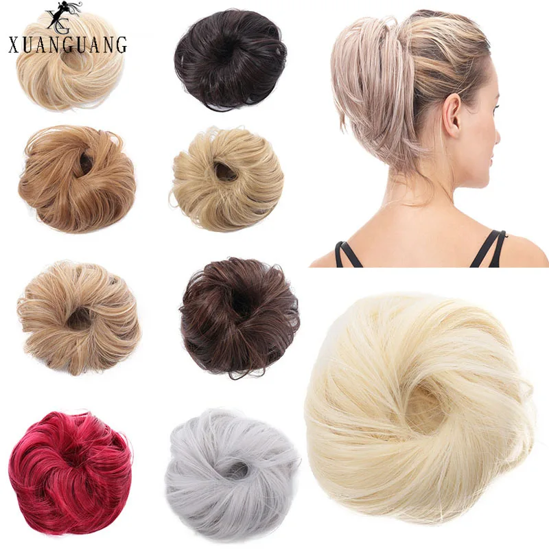 Синтетический гибкий парик для волос прямолинейный пончик эластичный аксессуар