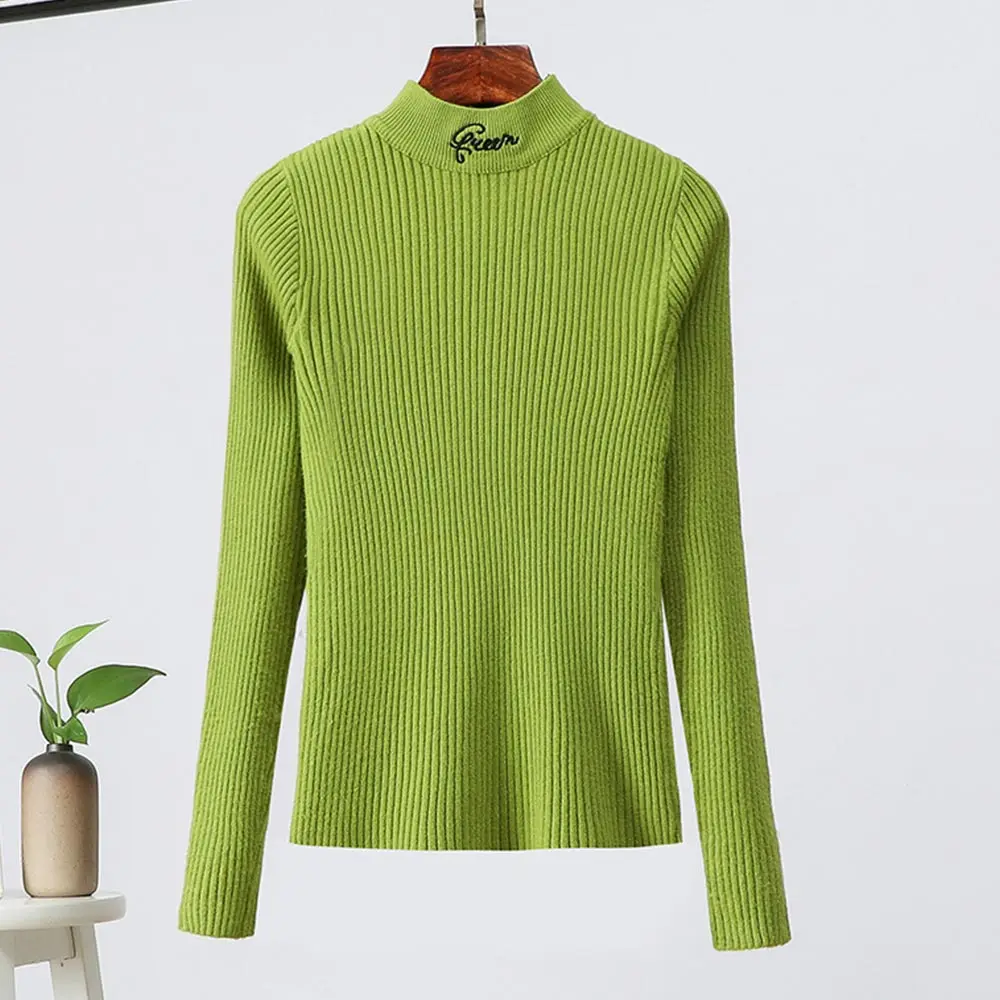 Basic Women Sweater Pullover Autumn Winter Long Sleeve Letter Pullovers Bottoming Tops Female Knitted Jumper Shirt Lady Clothes | Женская
