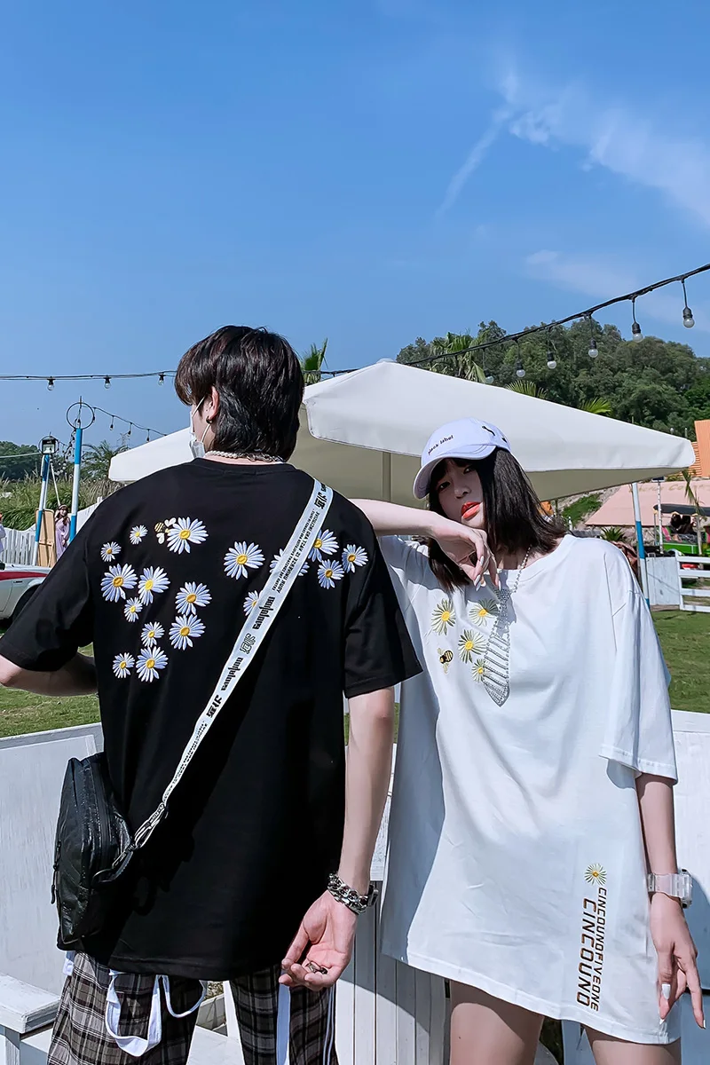 Прямая поставка Мужская футболка с коротким рукавом для пары большой размер 2020