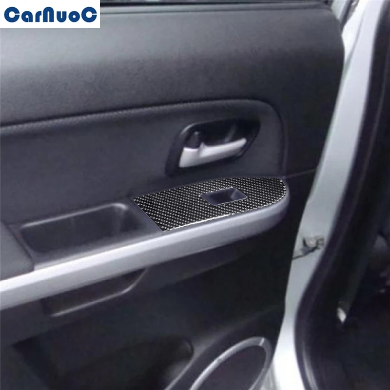 

Для Suzuki Grand Vitara 2006-2013 Ручное переключение передач кнопки управления задним стеклом кабины панель отделка Обложка Наклейка из углеродного во...