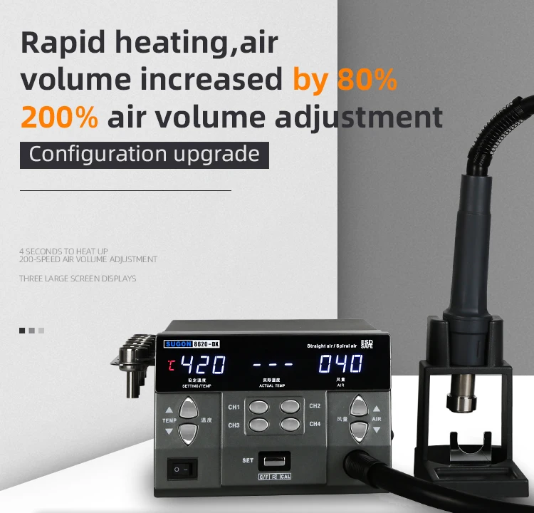 

Паяльная станция SUGON 8620DX с терморегулятором, 1000 Вт