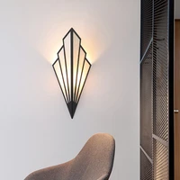 nordic led wall lamps corridor aisle staircase bedroom wall lights hotel bedside sconce fan shaped indoor decoration lighting