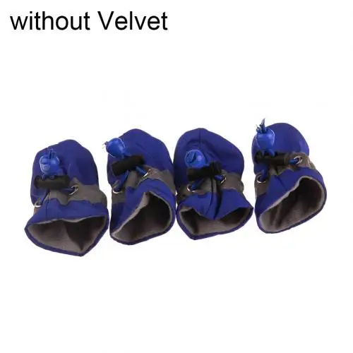 Blue without Velvet Нескользящая Мягкая Водонепроницаемая Обувь для собак, щенков, носки, ботинки, покрытие для обуви, товары для домашних животных - Цвет: Blue without Velvet