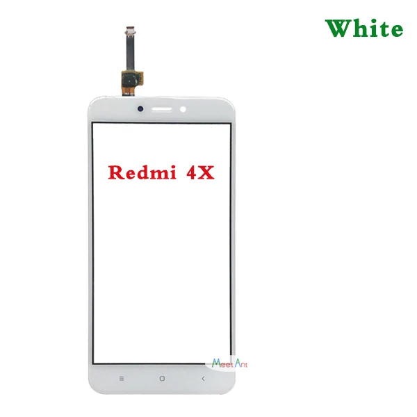 Высокое Качество 5,0 ''для Xiaomi Redmi 4 4A 4X4 Pro сенсорный экран дигитайзер сенсор внешняя стеклянная панель объектива - Цвет: For Redmi 4X White