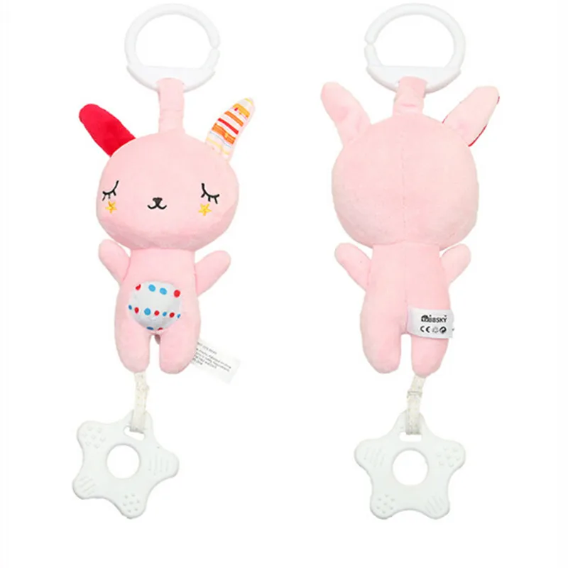 Детские мягкие погремушки с изображением кролика медведя панды кроватки коляски