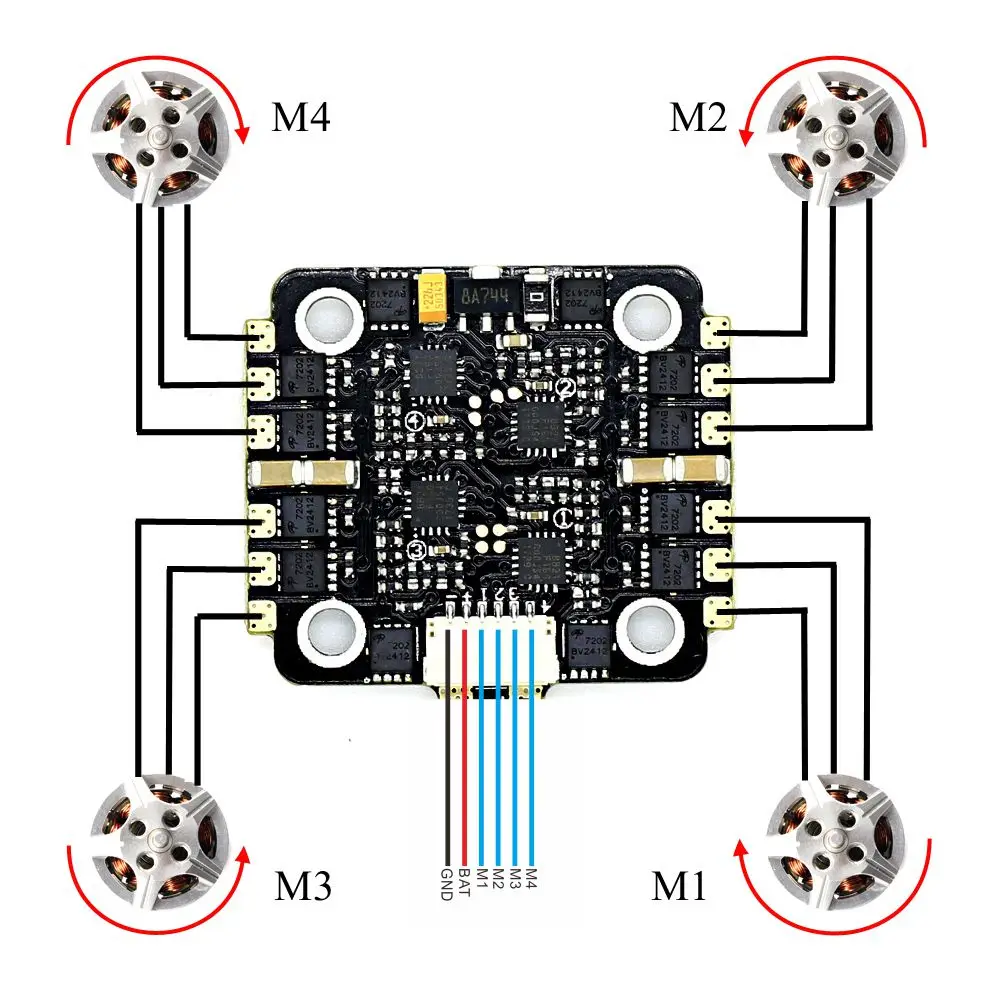 Skystars 20A 4 в 1 2 4S BLHeli_S/Dshot 600 ESC электронный контроллер скорости для радиоуправляемых