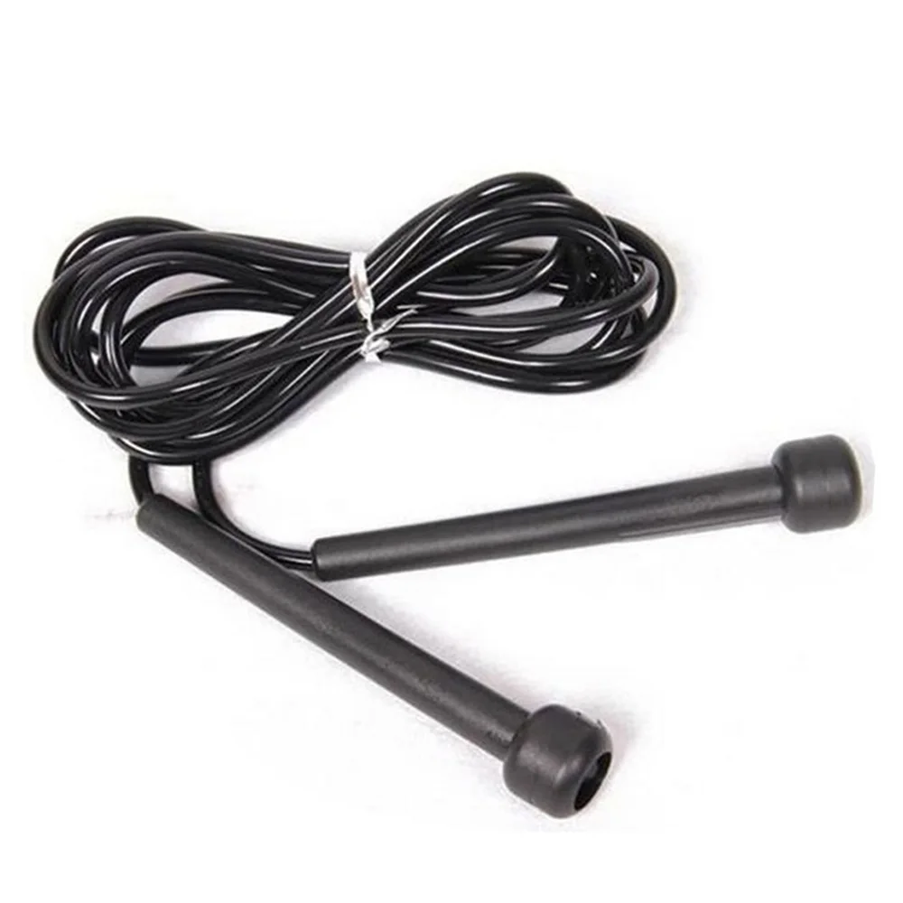 

1* Rubber Jump Rope Jumping Steel Wire Double Unders MMA Boxing Skipping Workout Fitness Exercise Training Adjustable Length