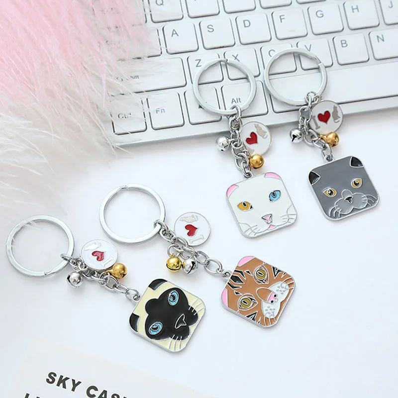 Брелок для ключей с котом и машинкой модная сумка пар животными подарок на день