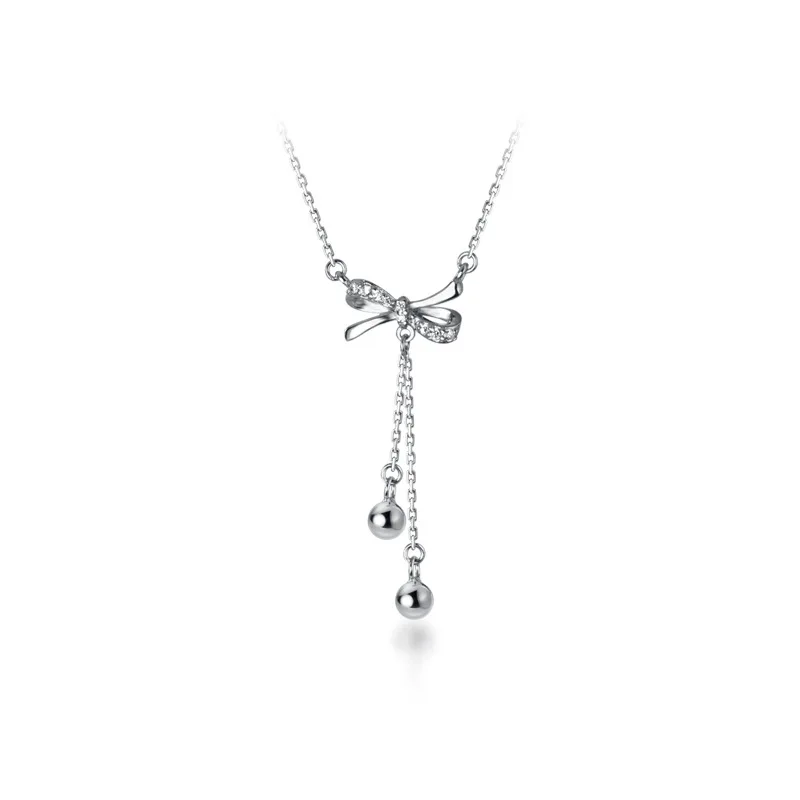 Ожерелье из стерлингового серебра S925 пробы с инкрустированным цирконием в форме