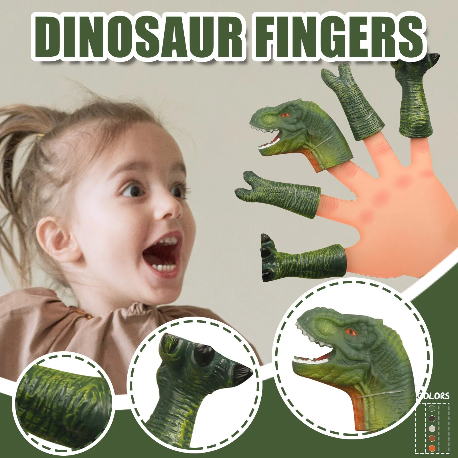 FUN LITTLE TOYS 5 PCs Animal Bath Finger Puppets Dinosaur Figure Toys Anime Action Figures Creative Tricky | Игрушки и хобби