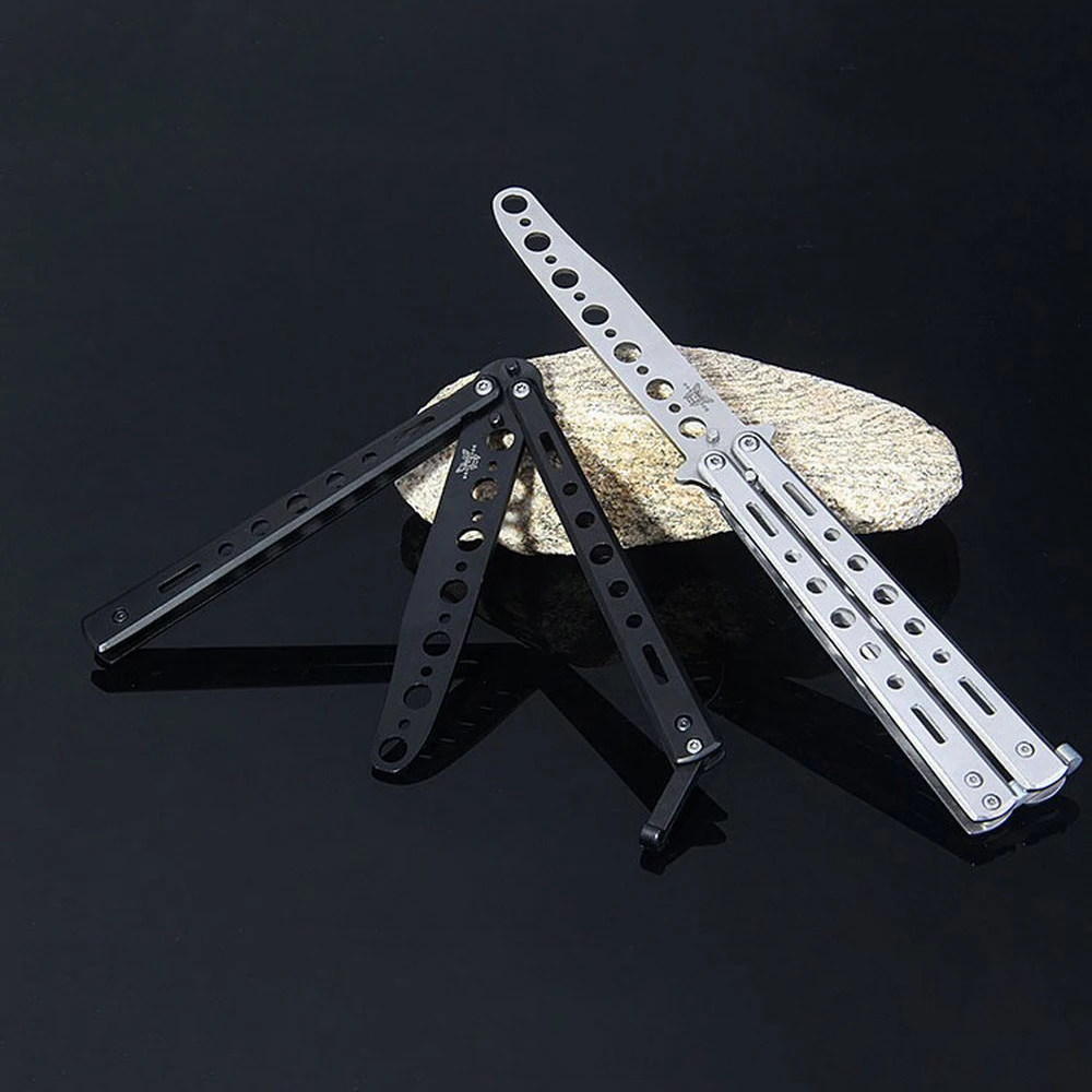 Складная бабочка тренировочный нож трансформер Blunt Balisong Карманный тренажер из