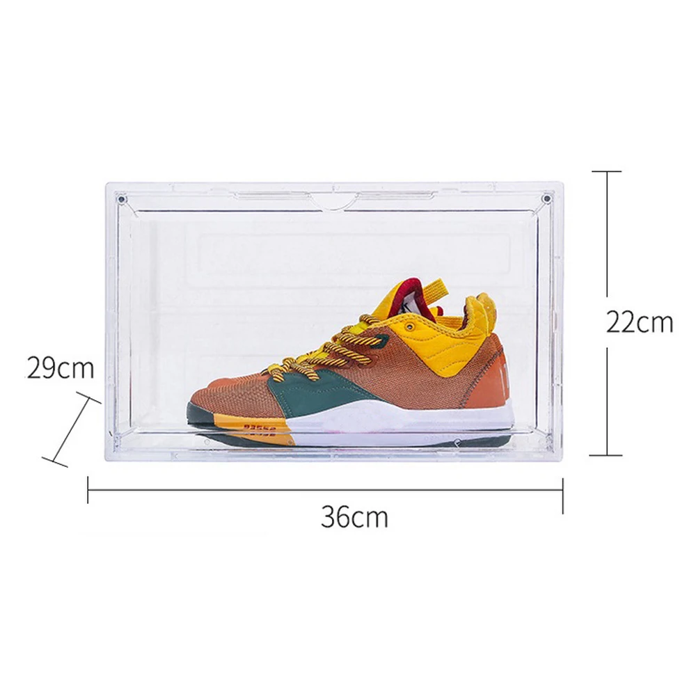 

Thickened DustProof Basketball Display Shoe Cabinet Side Open Magnetic Suction Transparent Shoe Box Sneaker Storage Shoes Box