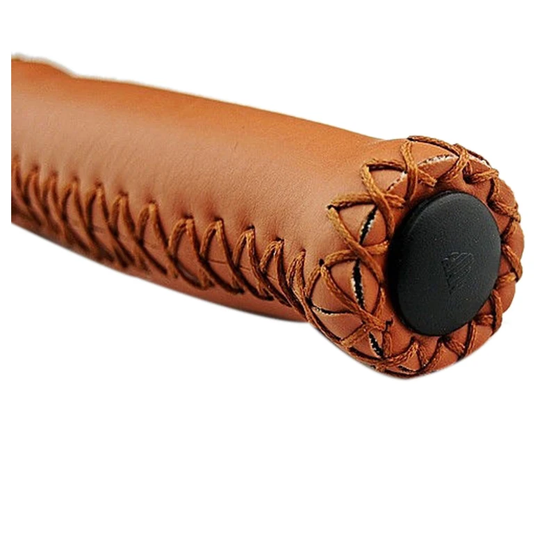 Пара винтажных кожаных велосипедных ручек ручки для треккинга руль покрытие