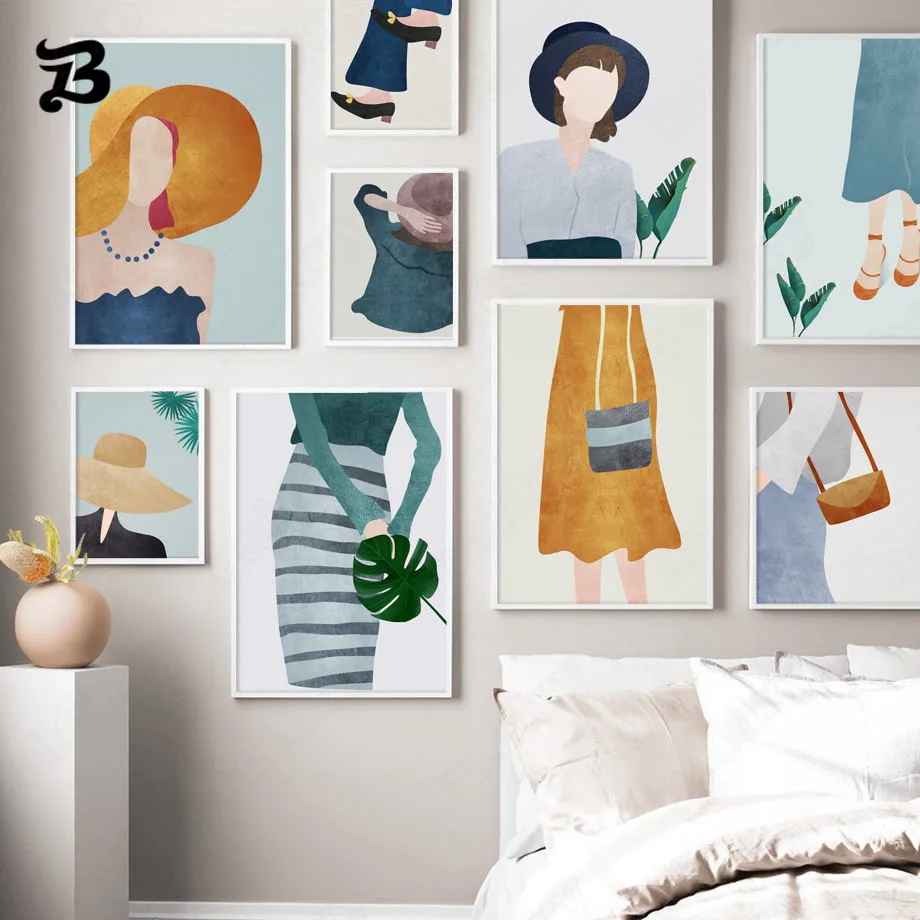 

Canvas Painting Abstract Fashion Girls Figure Painting Wall Art Modern Minimalism Posters and Prints Wall Pictures Home Decor
