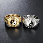 Новые сплетни символ Инь и Янь кольца для мужчин золото серебро цвет нержавеющая сталь кольцо амулет мужские кольца ювелирные изделия