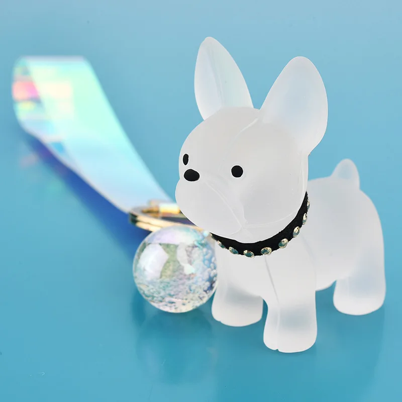 

Cute Crystal French Bulldog Keychain Bag Pendant For Girls Women Dog Car Key Ring Chain Pendant Kawaii Animal Keychain Trinket