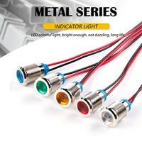 6812161922mm metal led waterproof indicator light signal lamp with wire 6v 12v 24v 110v 220v redyellowbluegreenwhite