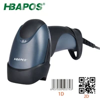 hbapos barcode scanner usb wired handheld 1d2d ccd cmos reader for supermarket convenience store inventory pc pos terminal