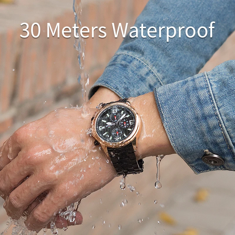 Мужские наручные часы с хронографом брендовые Роскошные деловые SWISH календарем