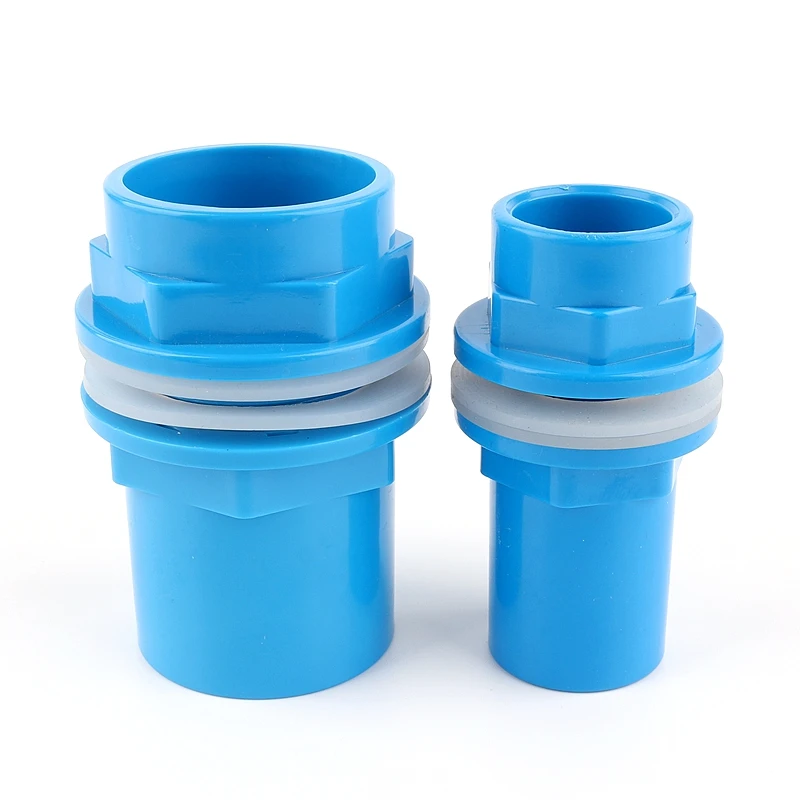 5 Size Avaliable Blue 1/2"~1 1/2" PVC Fish Tank Connector Overflow Thread Garden Water Supply Pipe Fittings Aquarium Accessories | Дом и