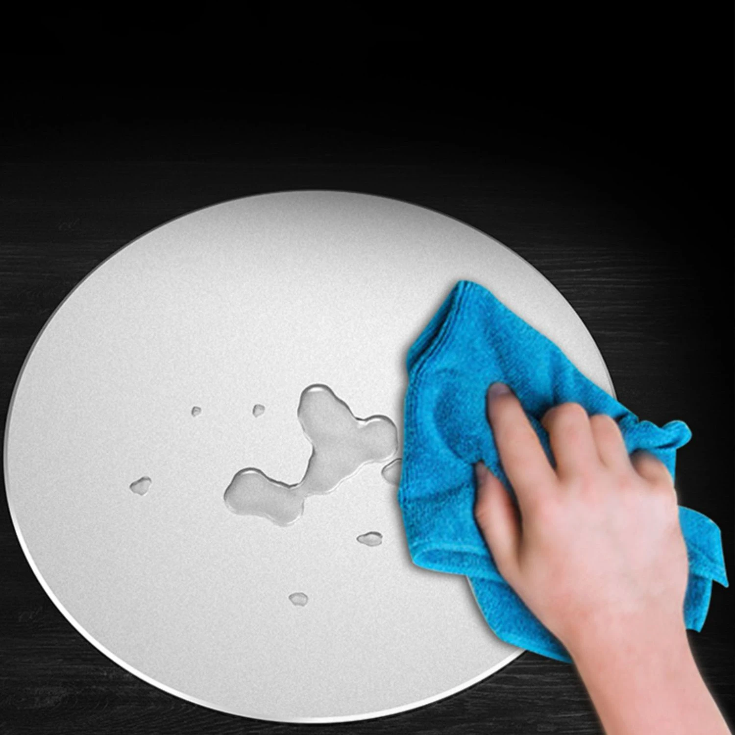 Водонепроницаемый алюминиевый круглый коврик для мыши настольный игровой