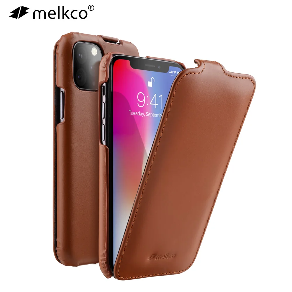 Вертикальный открытый флип чехол из натуральной кожи для iPhone 11 Pro Max X Xr Xs 5 8 6 1