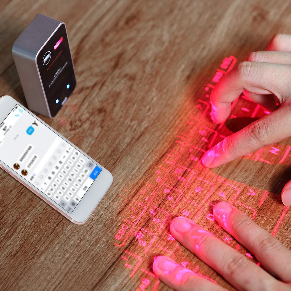 Мини Портативная Виртуальная сенсорная клавиатура и мышь Мыши BT QWERTY проекция для смартфонов/ПК/планшетов виртуальная клавиатура