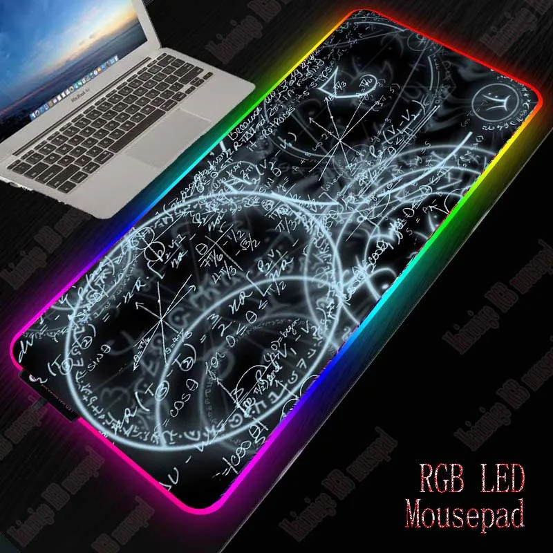 Большой игровой RGB коврик для мыши XGZ классный по математике компьютерный со