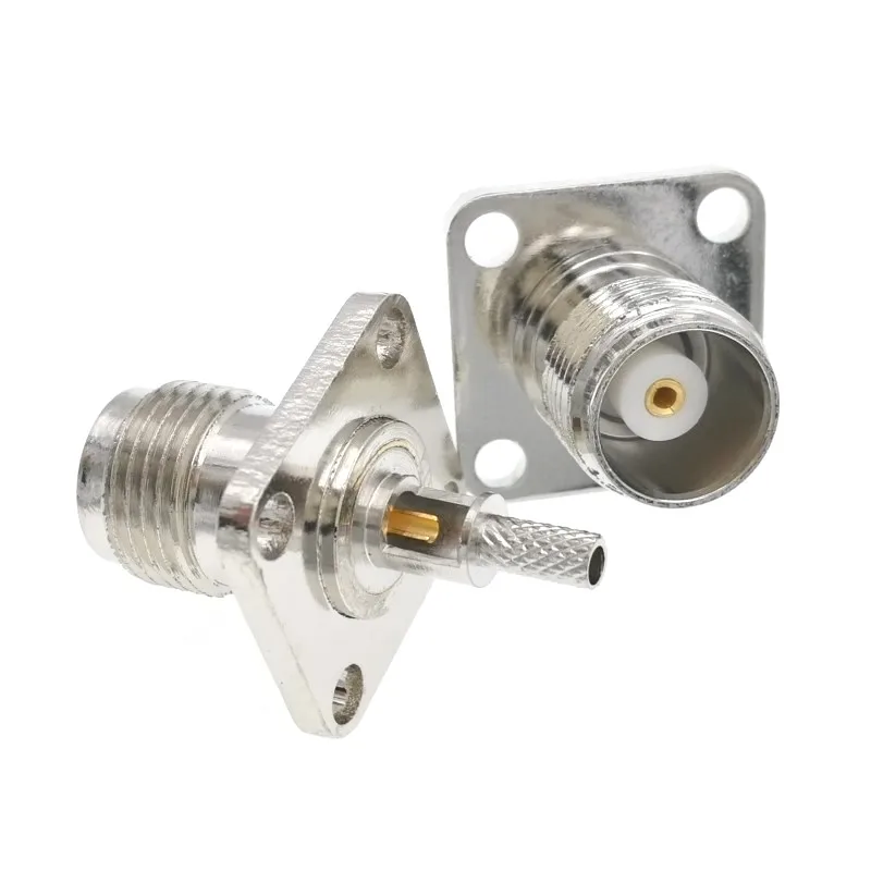 Панельное крепление с гнездовым разъемом TNC 4-отверстие шасси для пайки RG174 LMR100 RG316