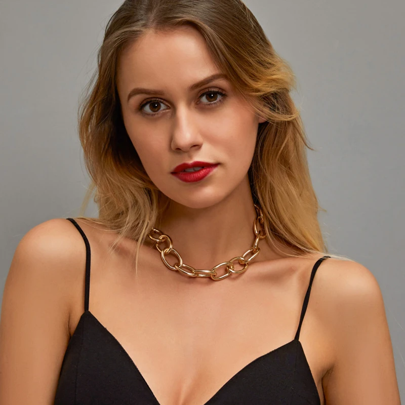 

Box Chain Toggle Clasp Gold Necklaces Mixed Linked Circle Necklaces for Women Minimalist Choker Necklace 2020 Hot Jewelry